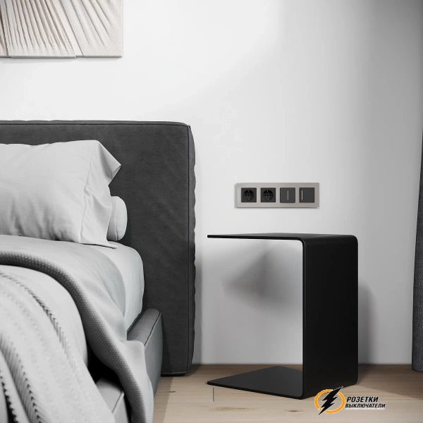Рамка стеклянная 4 местная Werkel Senso дымчатый soft-touch