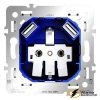 Розетка с USB зарядкой 2 порта, А 3,2 mA Voltum S70 серая VLS000916+VLS0404M