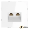 Розетка компьютерная rj45 двойная cat 6 Voltum S70 белая глянцевая VLS060200