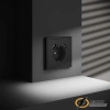 Розетка с USB зарядкой 2 порта, А 3,2 mA Voltum S70 черный VLS040407