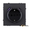 Розетка с USB зарядкой 2 порта А+C 2400mA Kollinger Eclipse черная