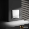 Перекрестный двухклавишный выключатель Voltum S70 белый глянцевый VLS020500
