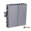 Выключатель двухклавишный Kollinger Eclipse серый