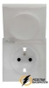 Розетка с крышкой ip44 16а 250в Rikett платина