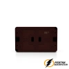 Розетка накладная двойная с прозрачной крышкой ip54 16а 250в AtlasDesign Profi коричневая