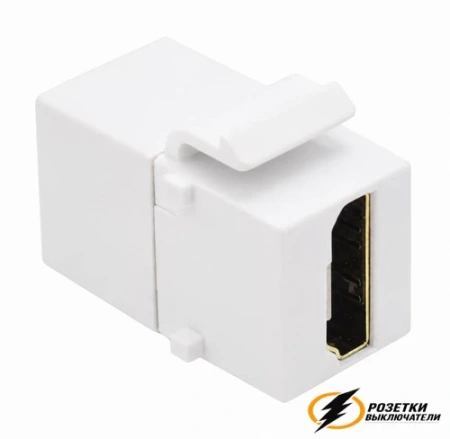 Розетка HDMI Rikett белый сатин