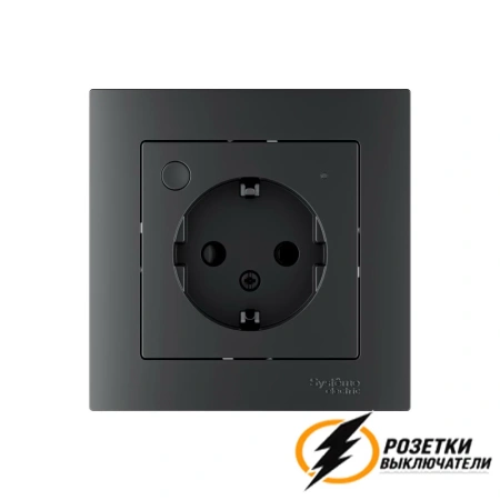 Умная розетка Zigbee Sber с заземлением 10а 250в AtlasDesign карбон