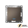 Выключатель проходной одноклавишный с подсветкой автозажимной AtlasDesign мокко