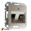 Розетка тв и интернет rj45 cat 6 Liregus Epsilon-Retro шампань