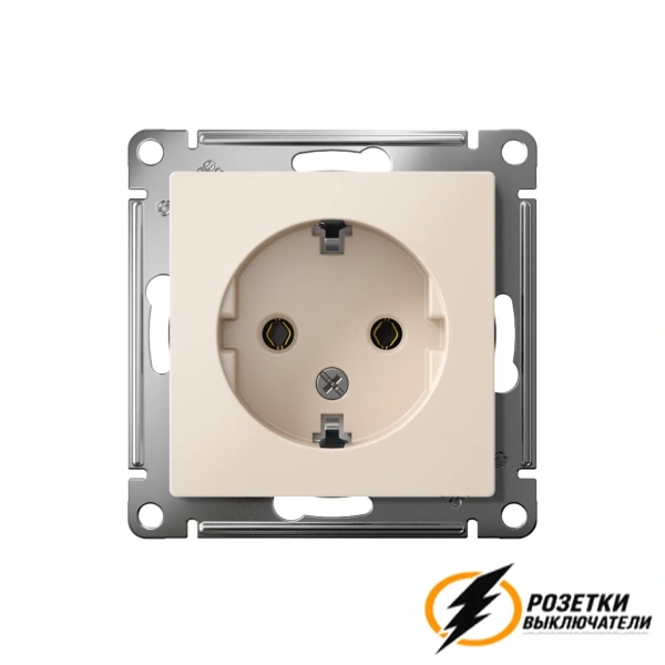 Розетка с заземлением 16а 250в AtlasDesign бежевая