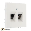 Розетка тв и интернет rj45 cat 6 Liregus Modern молочная