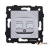 Розетка компьютерная rj45 двойная cat 6 Kollinger Aspekt серая