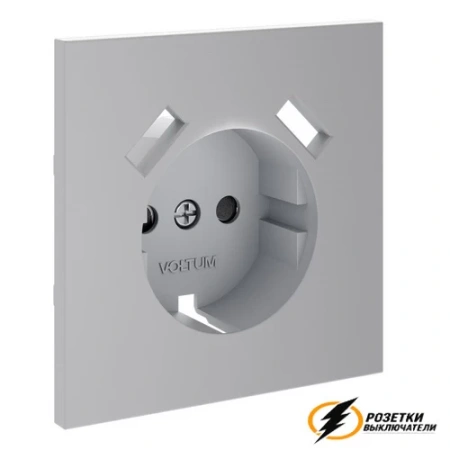 Розетка с USB зарядкой 2 порта, А 3,2 mA Voltum S70 серая VLS000916+VLS0404M