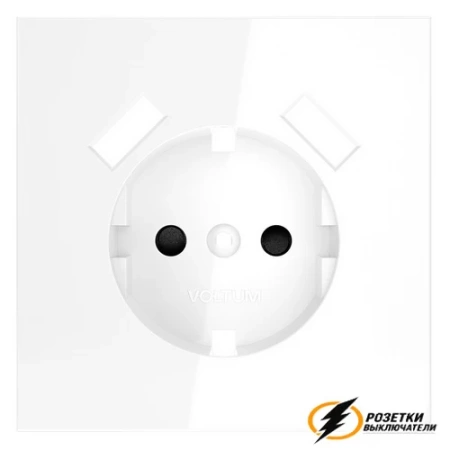Накладка розетки зарядки тип А+А Voltum S70 белая глянцевая VLS000900