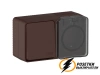Розетка с выключателем одноклавишеым накладная ip54 16/10а 250в AtlasDesign Profi коричневая