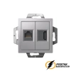 Розетка двойная HDMI + Internet rj45 cat 5e розетка ArtGallery алюминий