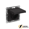 Розетка с белой крышкой ip20 16а 250в автозажимная AtlasDesign карбон