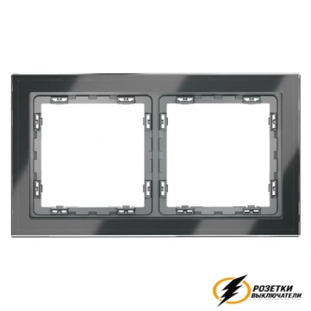 Рамка 2 местная стекло Voltum S70 графит VLS110206