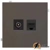 Розетка тв и интернет rj45 cat 5 Rikett капучино