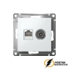 Розетка тв и интернет rj45 cat 6 AtlasDesign лотос