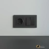Рамка стеклянная 2 местная Werkel Senso черный soft-touch