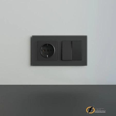 Рамка стеклянная 2 местная Werkel Senso черный soft-touch