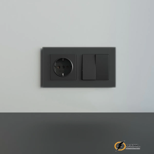 Рамка стеклянная 2 местная Werkel Senso черный soft-touch
