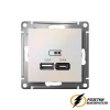 Зарядка USB 2 порта А+C 2,4 mA AtlasDesign жемчуг
