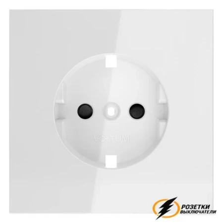 Накладка розетки со шторками Voltum S70 белая глянцевая VLS000700