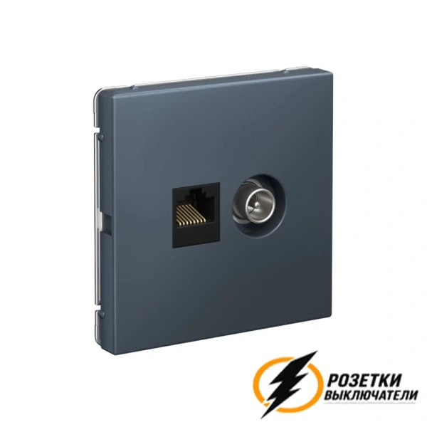 Розетка тв и интернет rj45 cat 5 ArtGallery грифель