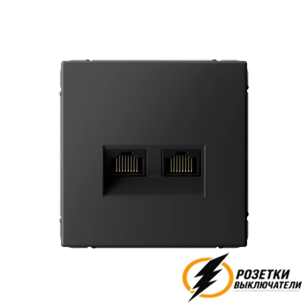 Компьютерная розетка rj45 двойная UTP cat 5e ArtGallery базальт