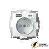 Розетка с USB зарядкой 2 порта А+C 3,0 mA AtlasDesign белая