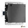Розетка с крышкой ip40 16а 250в Werkel графит рифленая
