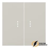 Выключатель двухклавишный с подсветкой Rikett лен