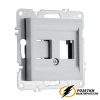 Розетка двойная ТВ + Internet rj45 cat 6 розетка Arvia металлик