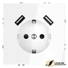 Розетка с USB зарядкой 2 порта, А 3,2 mA Voltum S70 белая глянцевая VLS040400