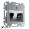 Розетка тв и интернет rj45 cat 6 Liregus Epsilon-Retro алюминий