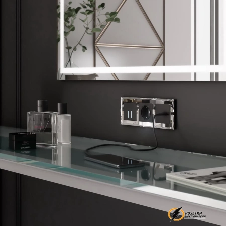 Рамка стеклянная 3 местная Werkel Diamant зеркальный