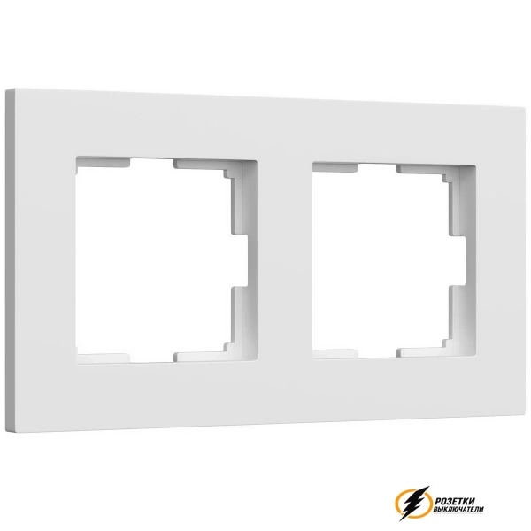 Рамка пластиковая 2 местная Werkel Slab белый софт