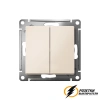 Перекрестный двухклавишный выключатель AtlasDesign бежевый