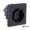 Розетка с USB зарядкой 2 порта А+C 2400mA Kollinger Eclipse черная