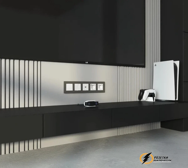 Рамка пластиковая 5 местная Werkel Slab бронза софт