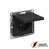 Розетка с белой крышкой ip20 16а 250в AtlasDesign карбон