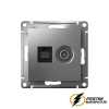 Розетка тв и интернет rj45 cat 6 AtlasDesign сталь