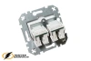 Розетка компьютерная rj45 двойная cat 6 Liregus Epsilon-Retro антрацит