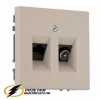 Розетка тв и интернет rj45 cat 6 Liregus Modern кремовая матовая