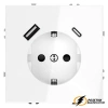 Розетка с USB зарядкой 2 порта, А+C 3,2 mA Voltum S70 белая глянцевая VLS040500