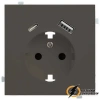 Розетка с USB зарядкой 2 порта А+C 2,4mA Rikett капучино