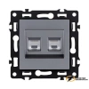 Розетка компьютерная rj45 двойная cat 6 Kollinger Asthetik серая