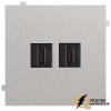 Розетка двойная HDMI Rikett платина